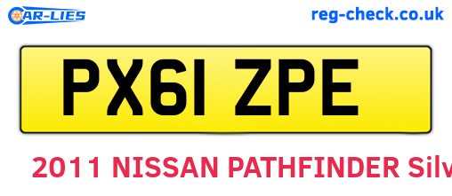 PX61ZPE are the vehicle registration plates.