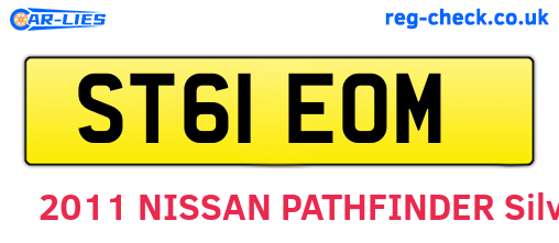ST61EOM are the vehicle registration plates.