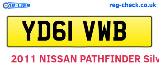 YD61VWB are the vehicle registration plates.
