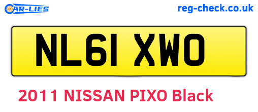 NL61XWO are the vehicle registration plates.