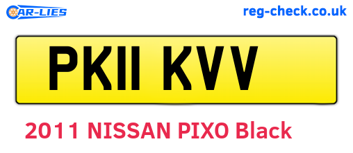 PK11KVV are the vehicle registration plates.