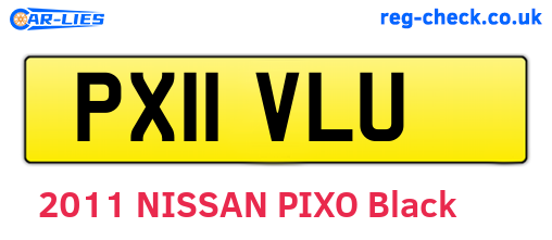 PX11VLU are the vehicle registration plates.