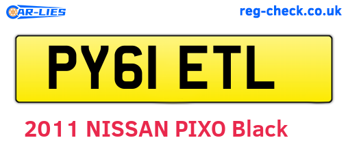 PY61ETL are the vehicle registration plates.