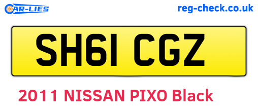 SH61CGZ are the vehicle registration plates.
