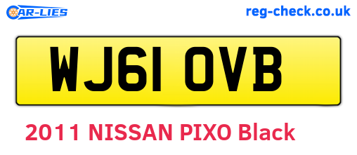 WJ61OVB are the vehicle registration plates.