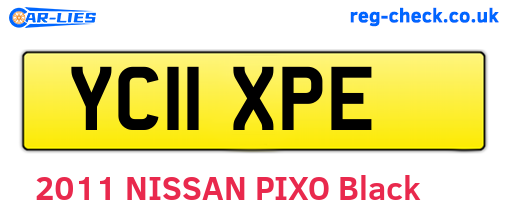YC11XPE are the vehicle registration plates.