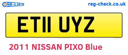 ET11UYZ are the vehicle registration plates.