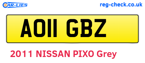 AO11GBZ are the vehicle registration plates.