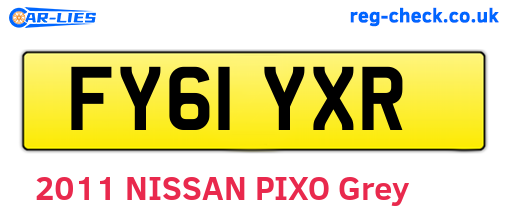 FY61YXR are the vehicle registration plates.