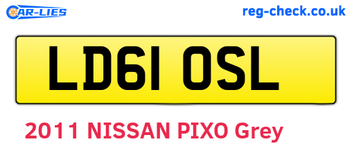LD61OSL are the vehicle registration plates.