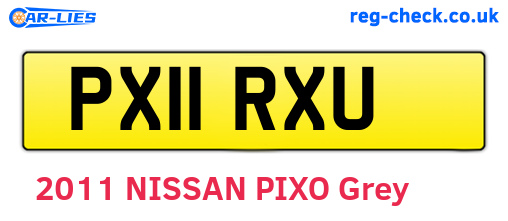 PX11RXU are the vehicle registration plates.