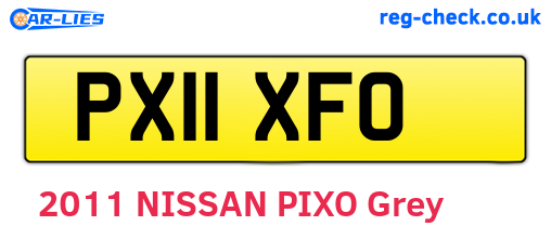 PX11XFO are the vehicle registration plates.