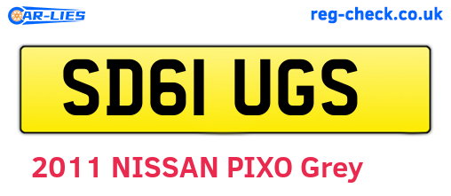 SD61UGS are the vehicle registration plates.