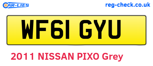 WF61GYU are the vehicle registration plates.
