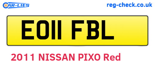 EO11FBL are the vehicle registration plates.