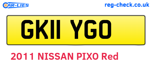 GK11YGO are the vehicle registration plates.