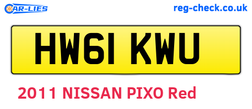 HW61KWU are the vehicle registration plates.