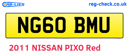 NG60BMU are the vehicle registration plates.