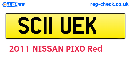 SC11UEK are the vehicle registration plates.