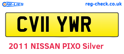 CV11YWR are the vehicle registration plates.
