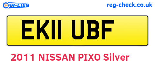 EK11UBF are the vehicle registration plates.