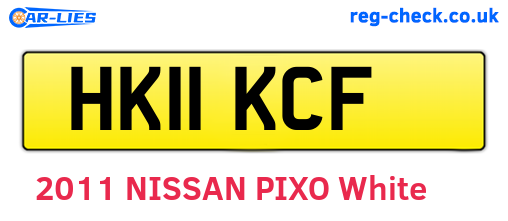 HK11KCF are the vehicle registration plates.