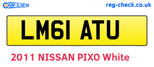LM61ATU are the vehicle registration plates.