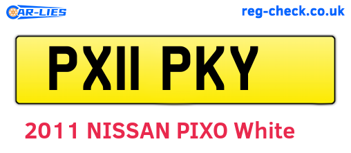 PX11PKY are the vehicle registration plates.