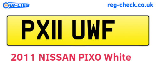 PX11UWF are the vehicle registration plates.