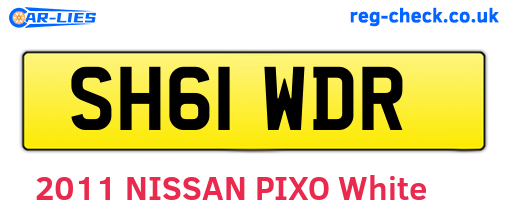 SH61WDR are the vehicle registration plates.