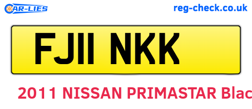 FJ11NKK are the vehicle registration plates.