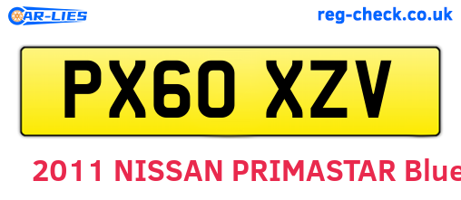 PX60XZV are the vehicle registration plates.