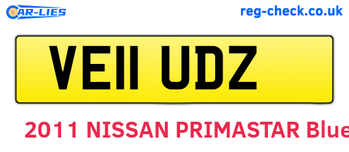 VE11UDZ are the vehicle registration plates.