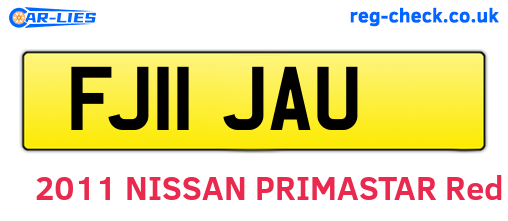 FJ11JAU are the vehicle registration plates.