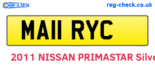 MA11RYC are the vehicle registration plates.