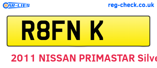 R8FNK are the vehicle registration plates.