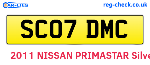 SC07DMC are the vehicle registration plates.