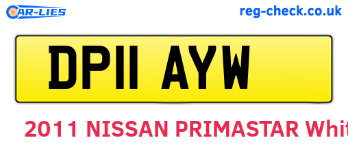 DP11AYW are the vehicle registration plates.