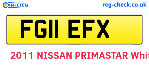 FG11EFX are the vehicle registration plates.