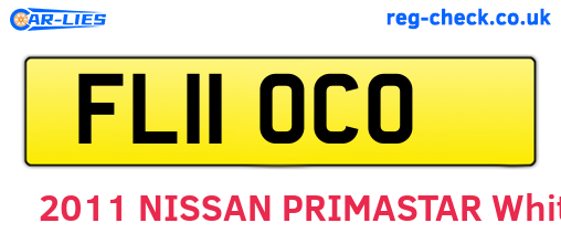 FL11OCO are the vehicle registration plates.