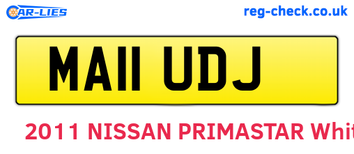 MA11UDJ are the vehicle registration plates.