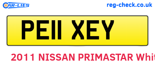 PE11XEY are the vehicle registration plates.