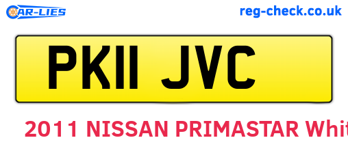 PK11JVC are the vehicle registration plates.
