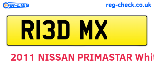 R13DMX are the vehicle registration plates.