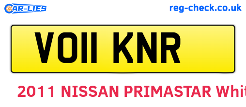 VO11KNR are the vehicle registration plates.