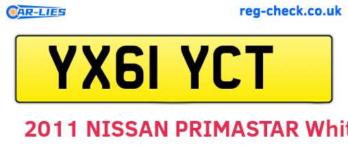 YX61YCT are the vehicle registration plates.