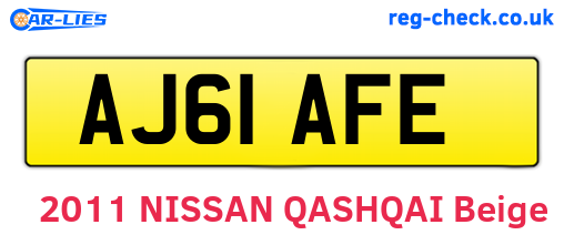 AJ61AFE are the vehicle registration plates.