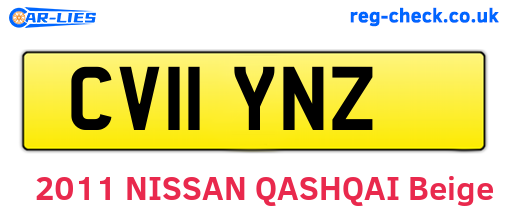 CV11YNZ are the vehicle registration plates.
