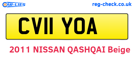 CV11YOA are the vehicle registration plates.