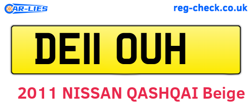 DE11OUH are the vehicle registration plates.
